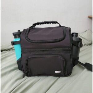 Dual Compartment Lunch Bag Tote with Shoulder Strap for Men and Women
